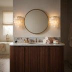 Tiered Brass Shell Flush Mount