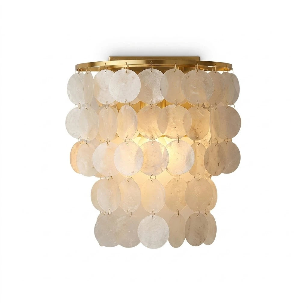 Tiered Brass Shell Flush Mount