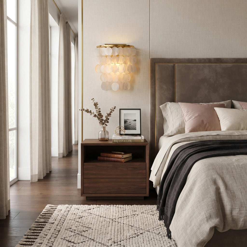 Tiered Brass Shell Flush Mount