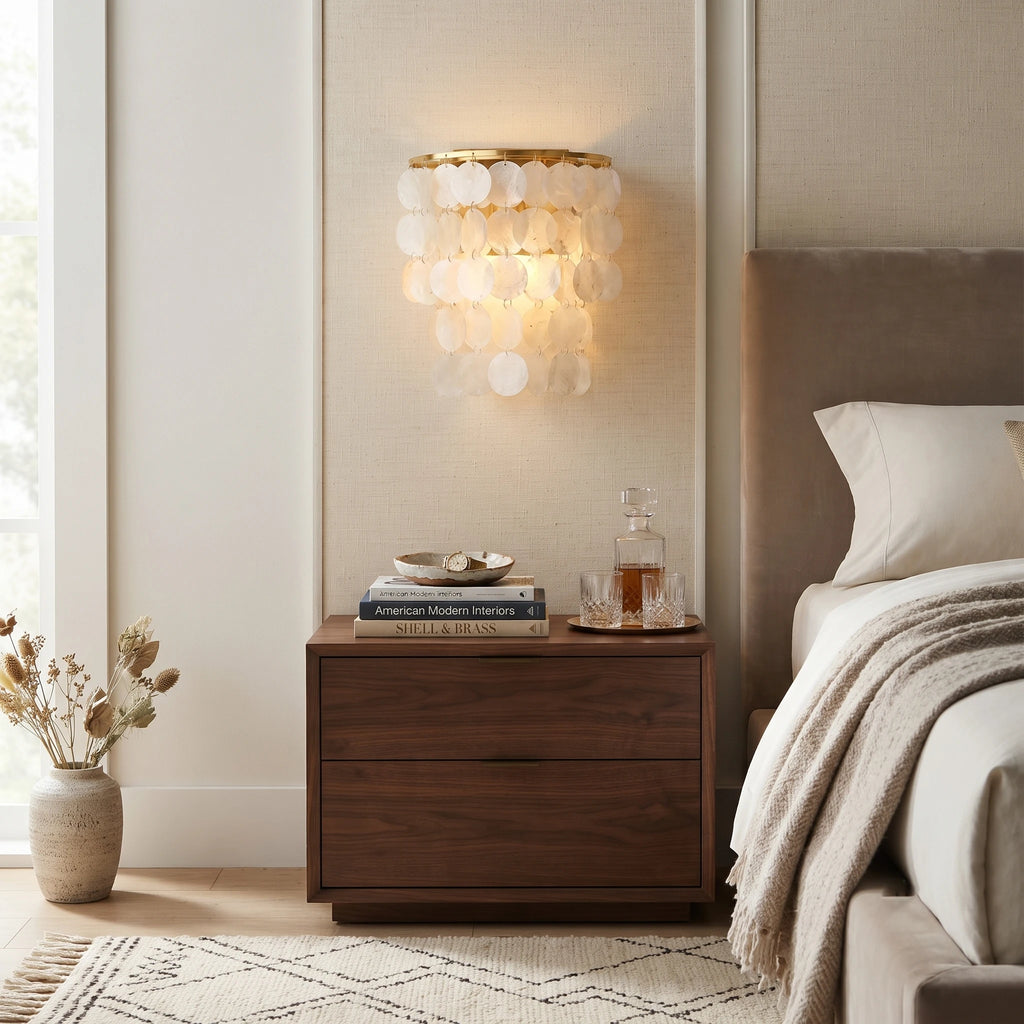 Tiered Brass Shell Flush Mount