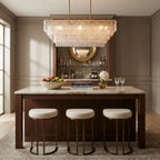 Modern Crystal Rod Linear Pendant Light in Contemporary Kitchen