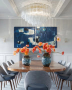 Modern Crystal Prism Ceiling Light in Formal Dining Room
