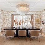 Modern Crystal Prism Flush Mount Ceiling Light in Elegant Dining Area