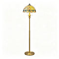 Tiffany-Style Amber Floral Floor Lamp