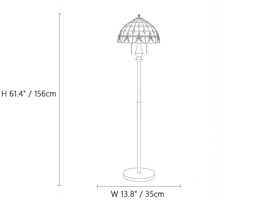Tiffany-Style Amber Floral Floor Lamp
