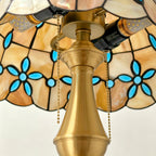 Tiffany-Style Amber Floral Floor Lamp