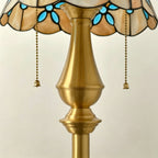 Tiffany-Style Amber Floral Floor Lamp