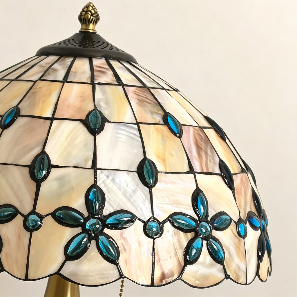 Tiffany-Style Amber Floral Floor Lamp