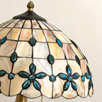 Tiffany-Style Amber Floral Floor Lamp