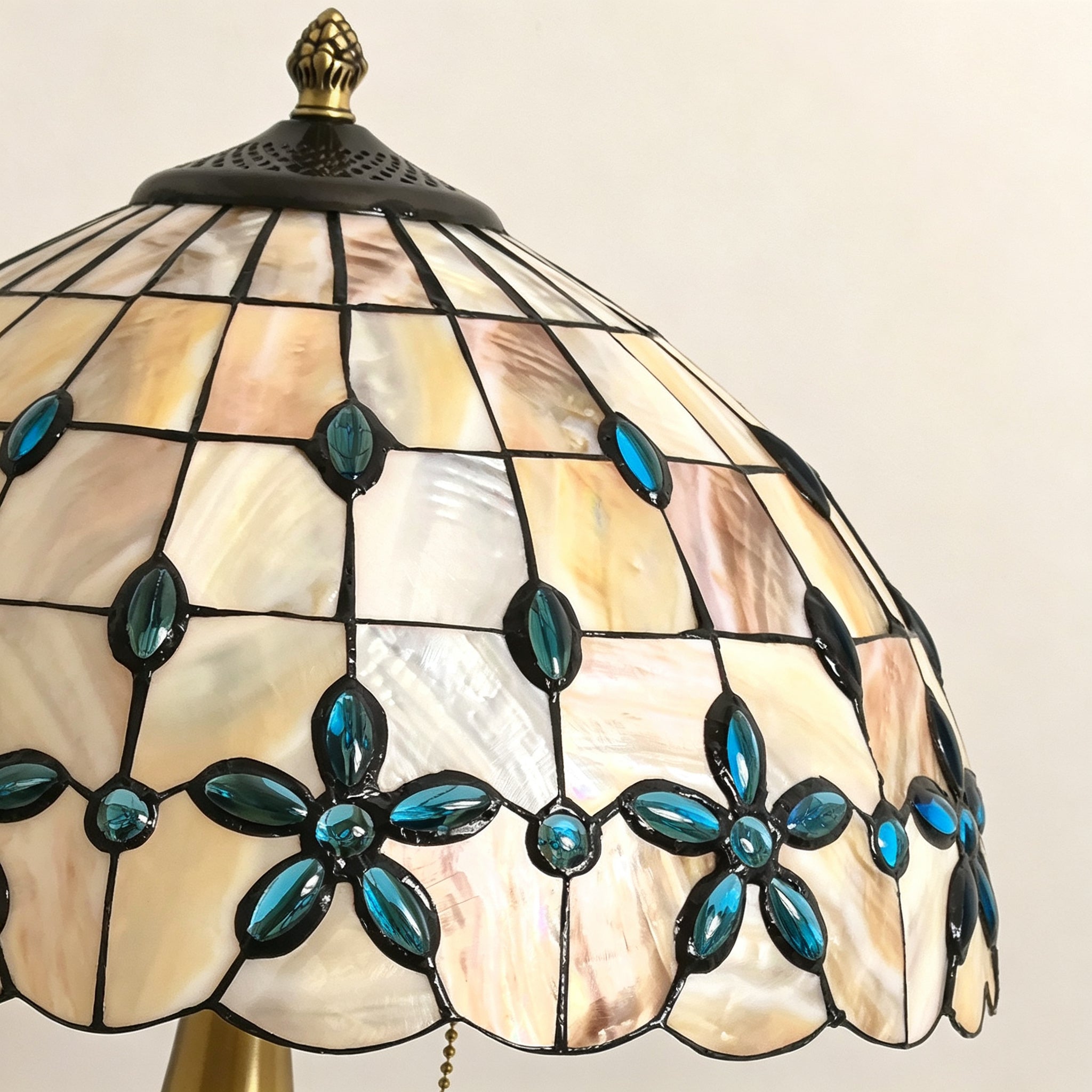 Tiffany-Style Amber Floral Floor Lamp