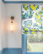 Modern Capiz Shell Wall Sconce Beside Window and Drapes