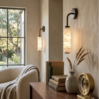 Modern Natural Material Wall Sconce in Living Room Setting
