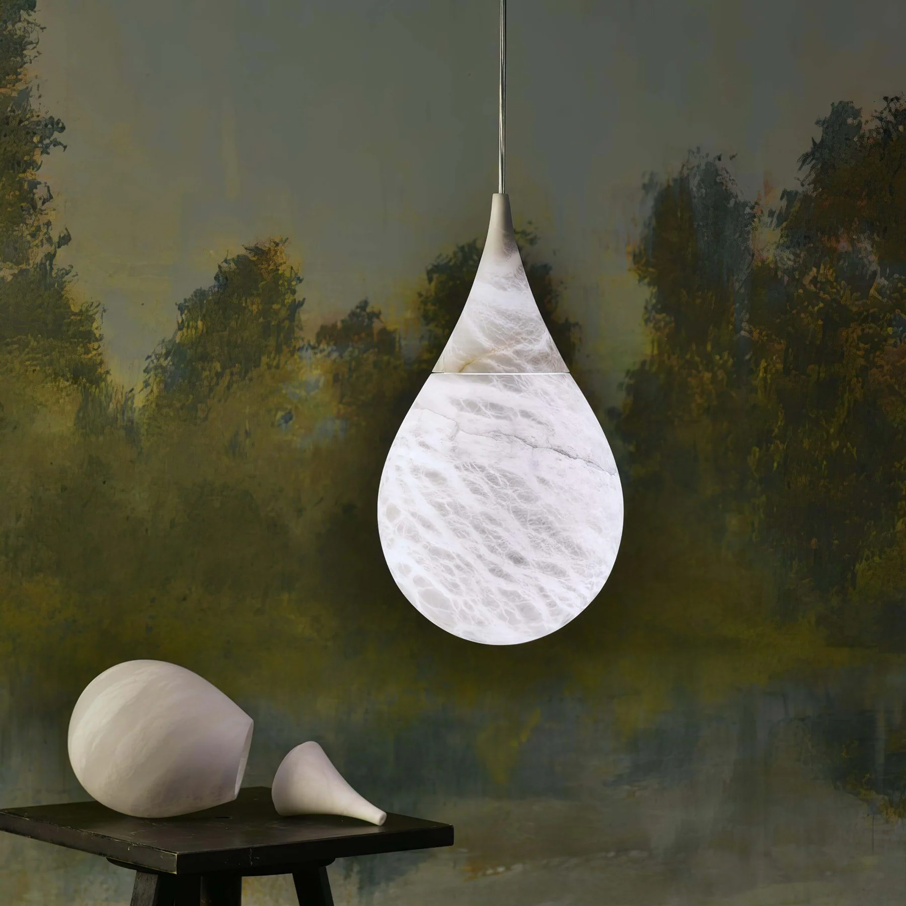 Tova Teardrop Alabaster Pendant Lamp