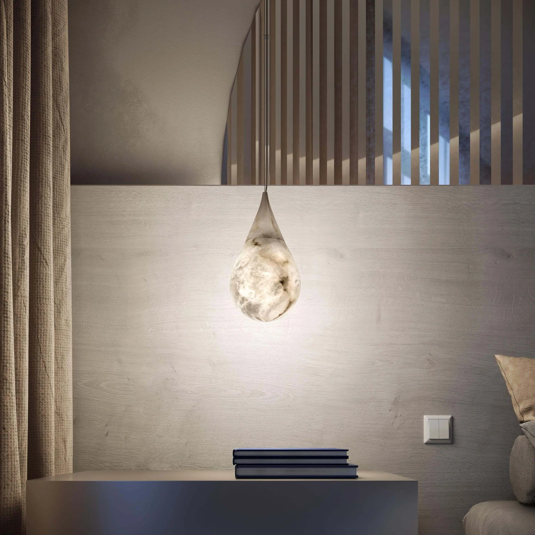 Tova Teardrop Alabaster Pendant Lamp