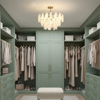 Modern Crystal Irregular Disc Art Glass Chandelier in Luxury Walk-In Closet