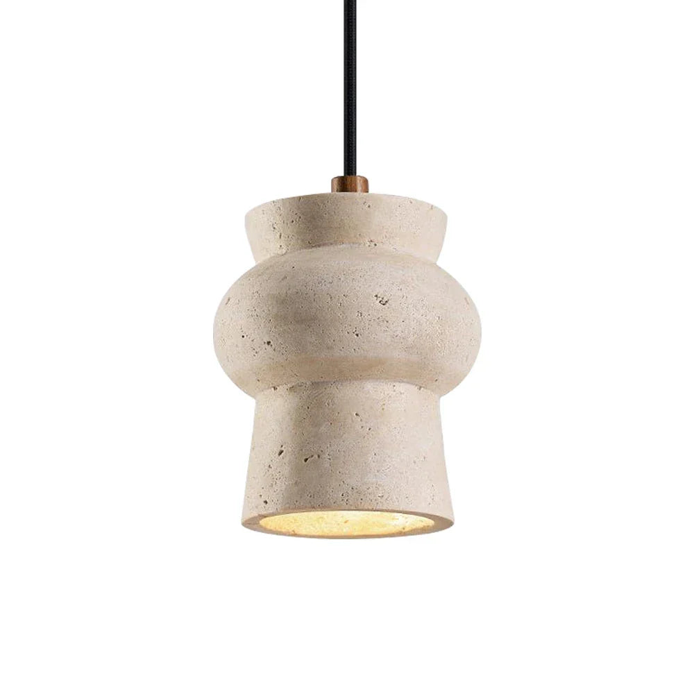 Travertine Arcus Cylindrical Pendant Lamp
