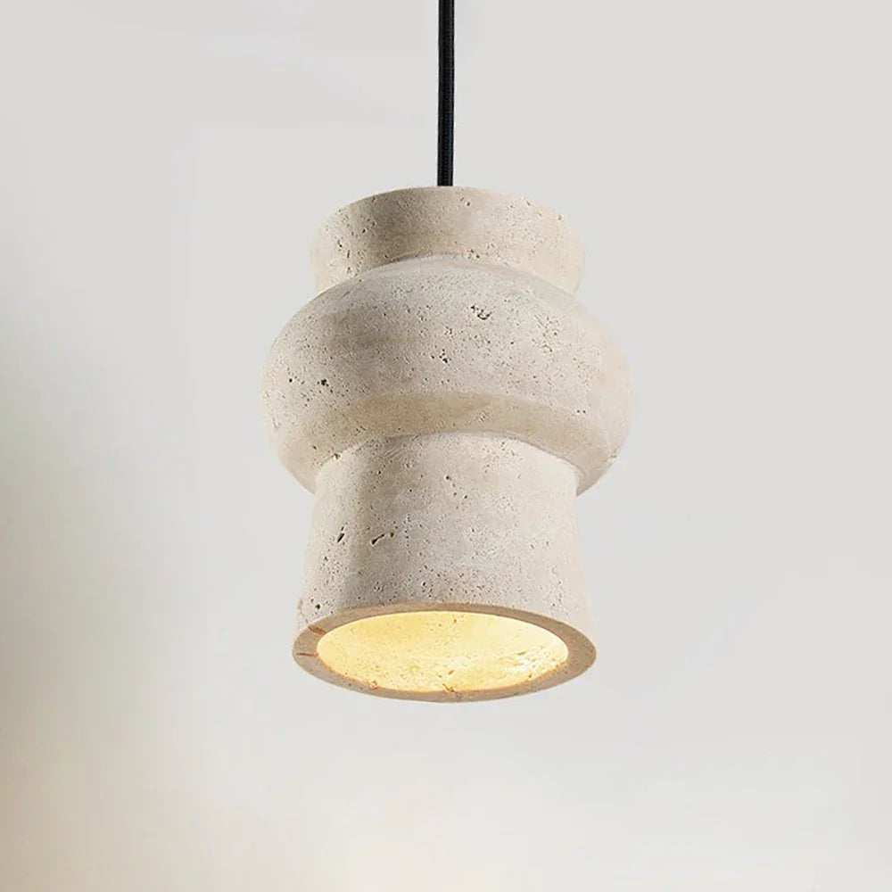 Travertine Arcus Cylindrical Pendant Lamp