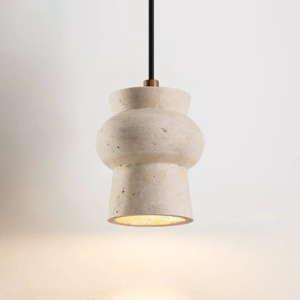 Travertine Arcus Cylindrical Pendant Lamp