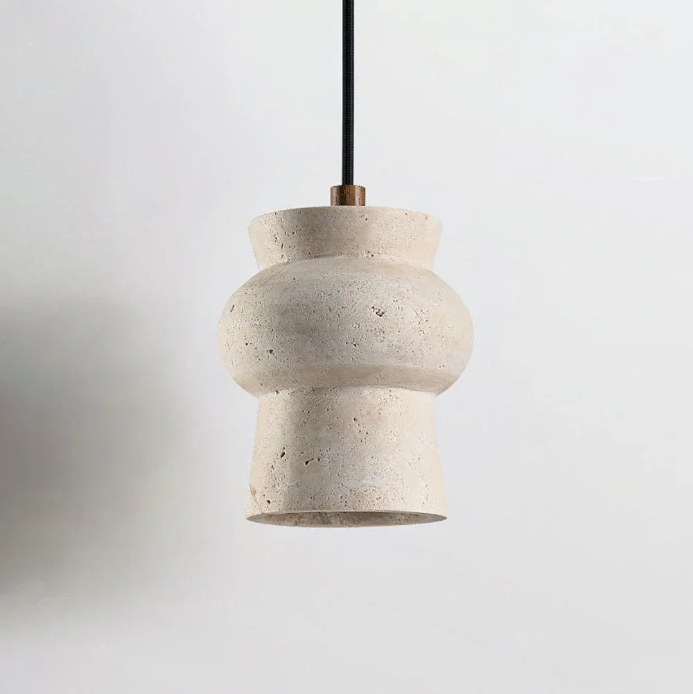 Travertine Arcus Cylindrical Pendant Lamp