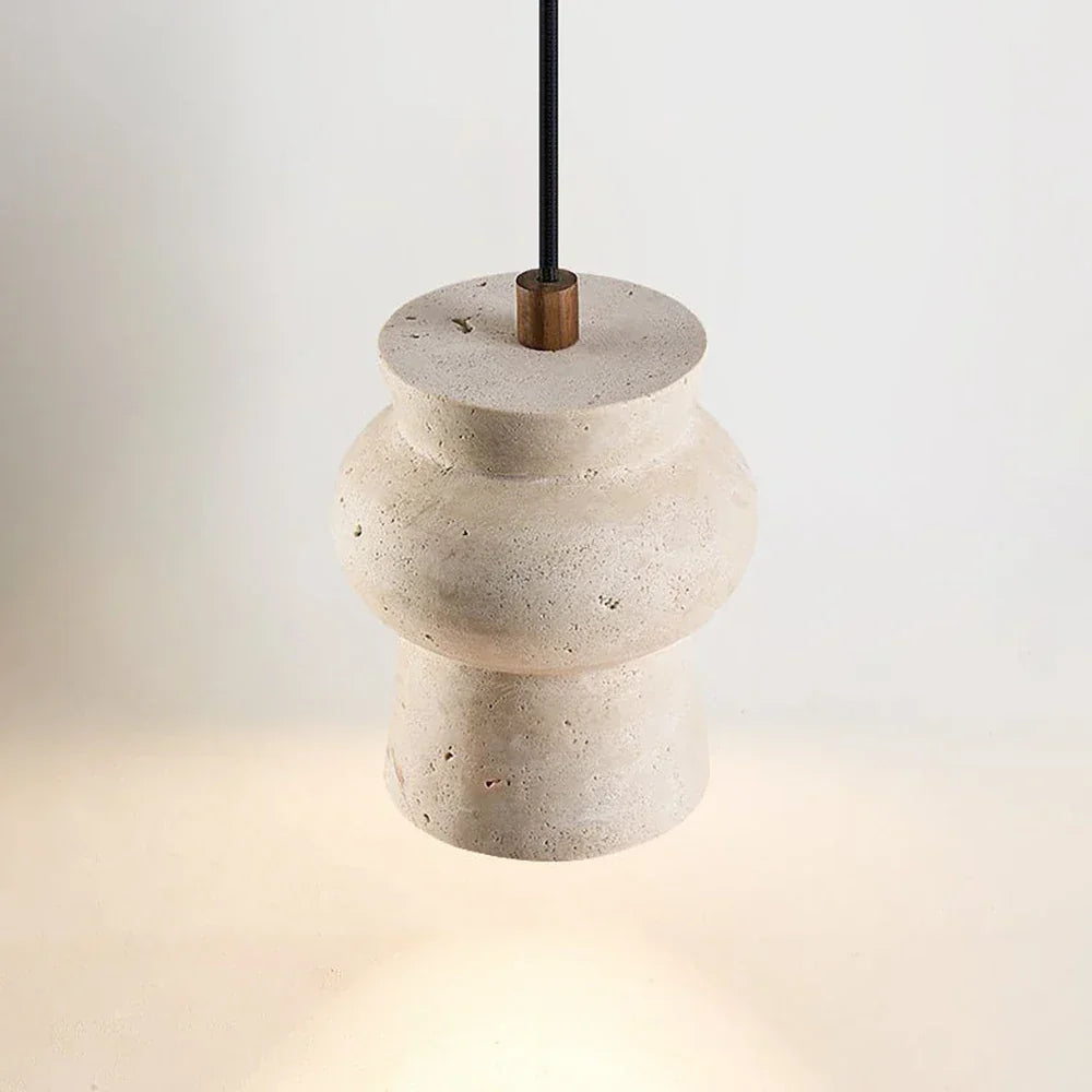 Travertine Arcus Cylindrical Pendant Lamp