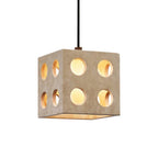 Travertine Cube Pendant Light