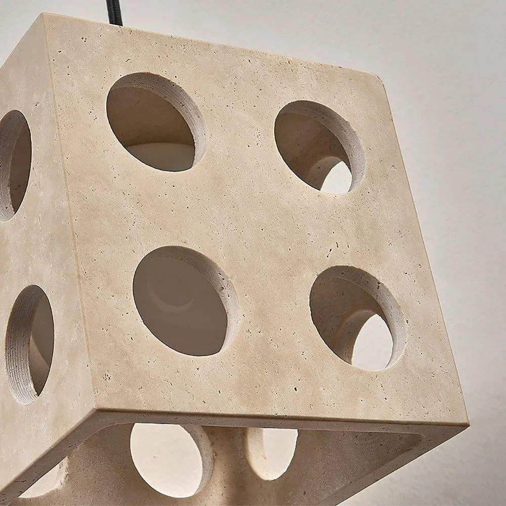 Travertine Cube Pendant Light