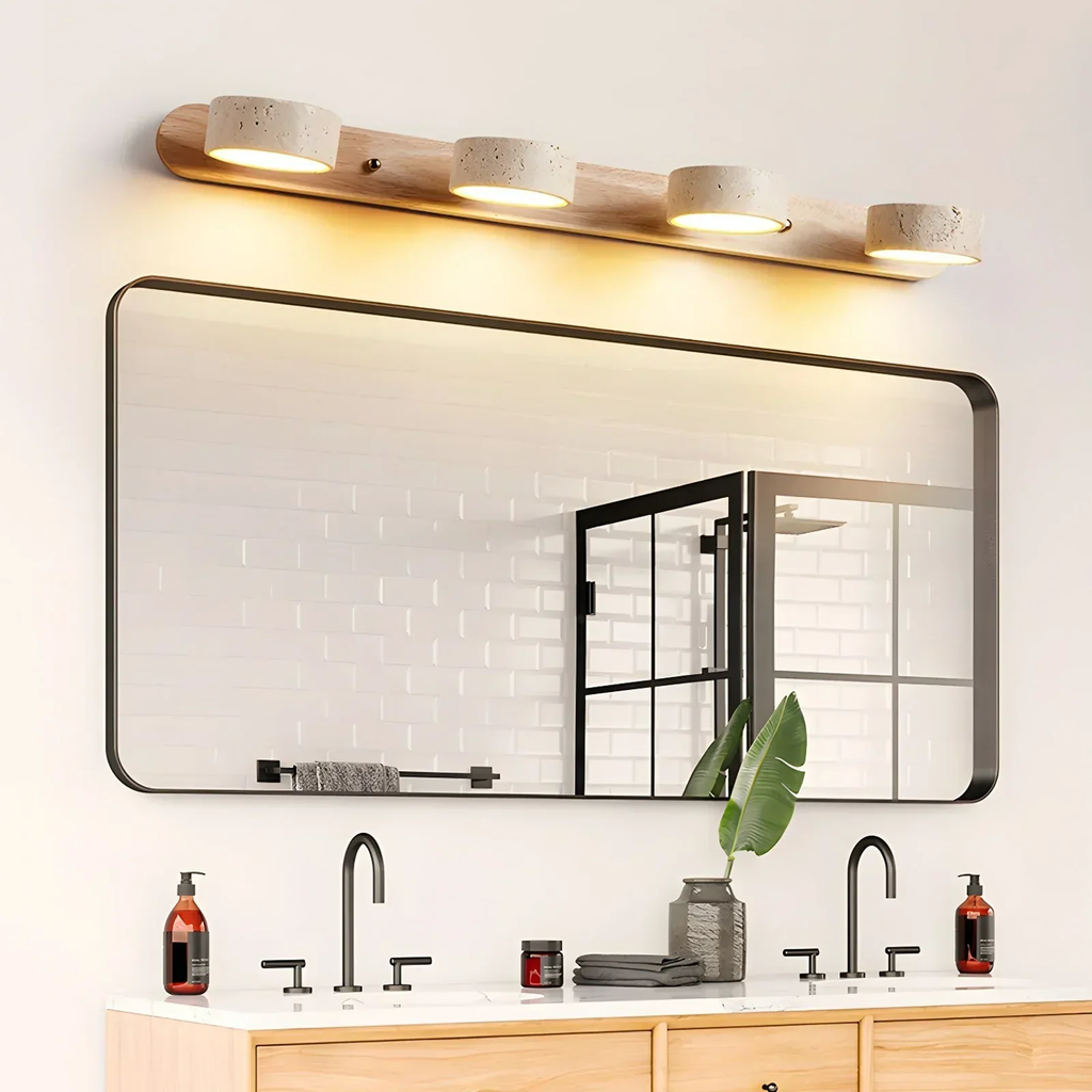 Travertine Duo Wood Wall Light