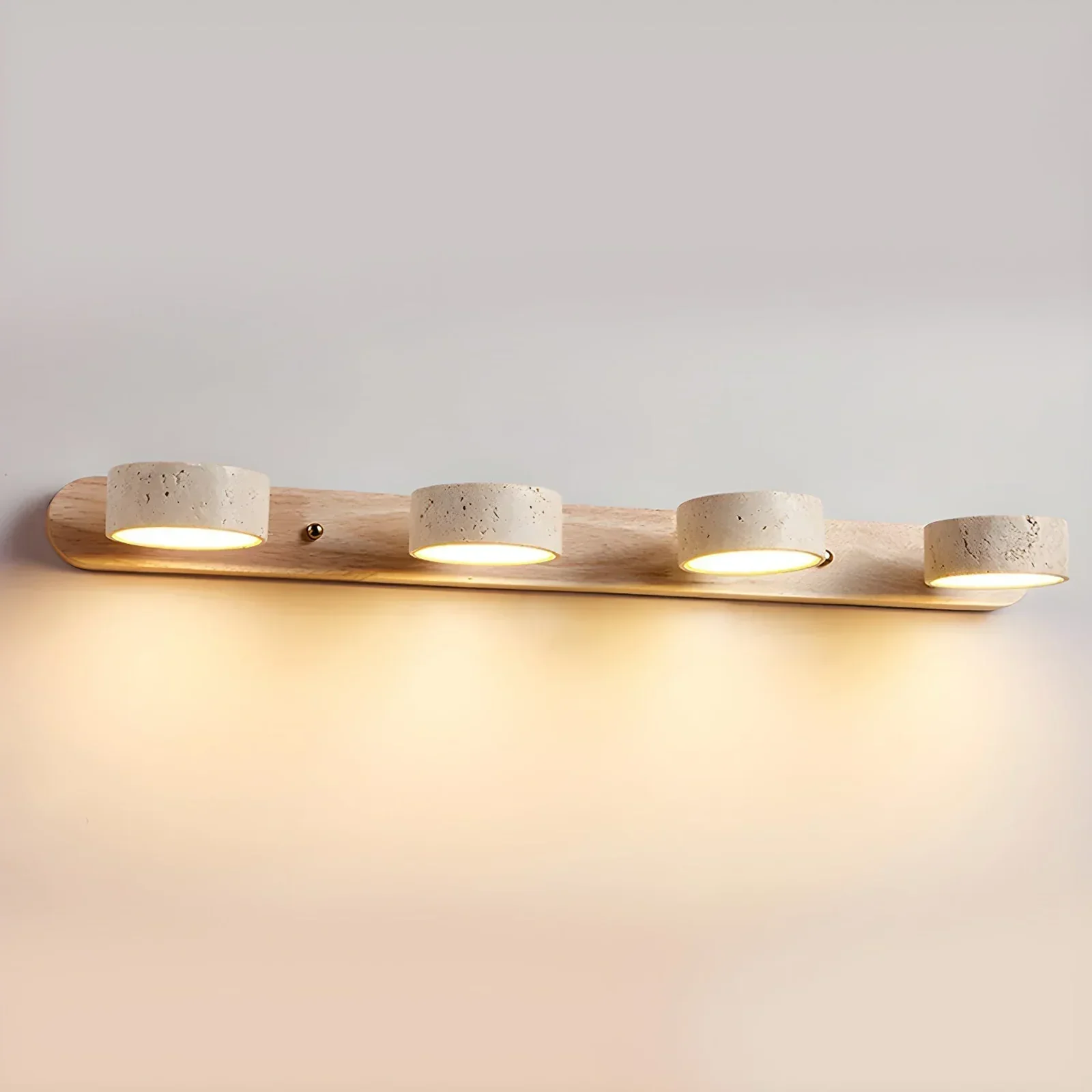 Travertine Duo Wood Wall Light
