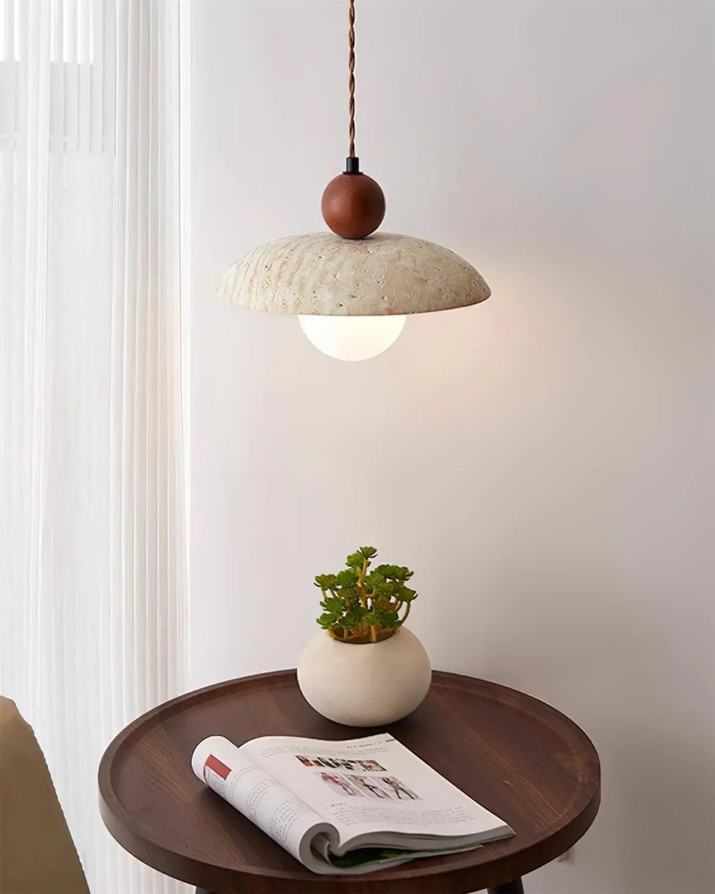 Travertine Soluna Pendant Light