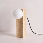 Travertine Stone Table Lamp Unlit Studio Display