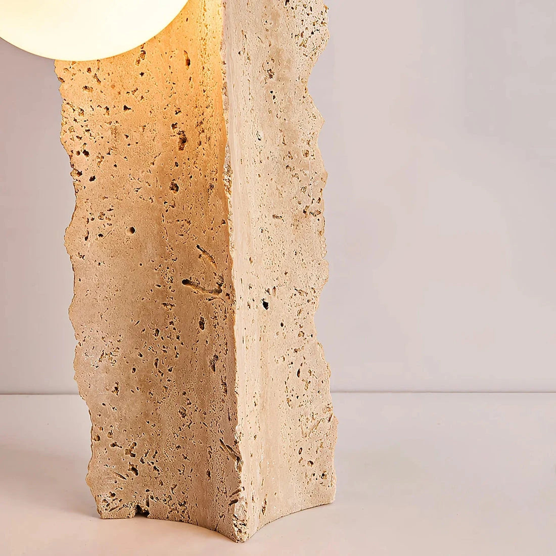 Detail View of Natural Travertine Stone Surface