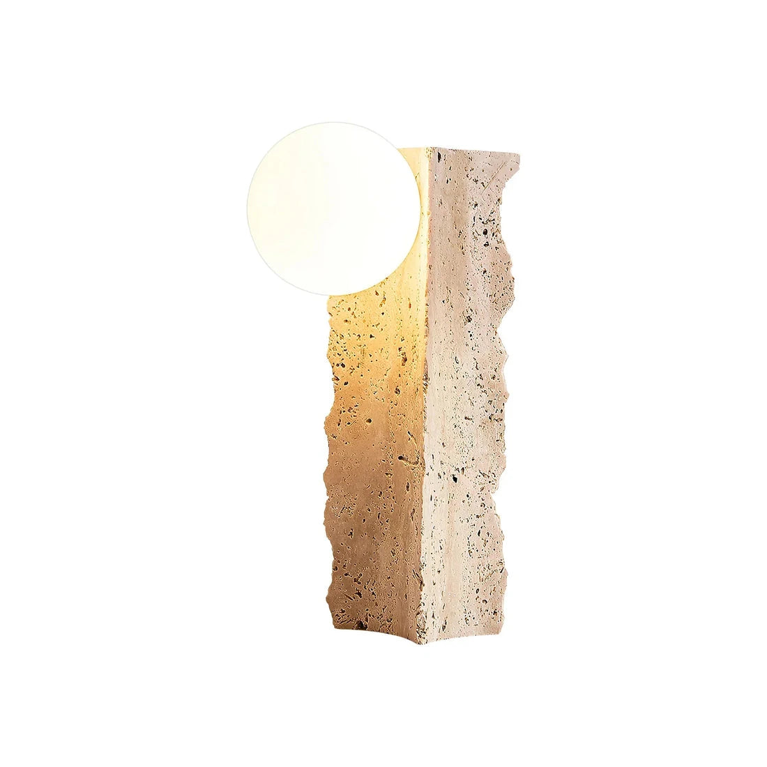 Travertine Conduit Table Lamp main product image for warm living room and bedside lighting