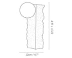 Wabi Sabi Travertine Stone Table Lamp Line Art Dimension Diagram