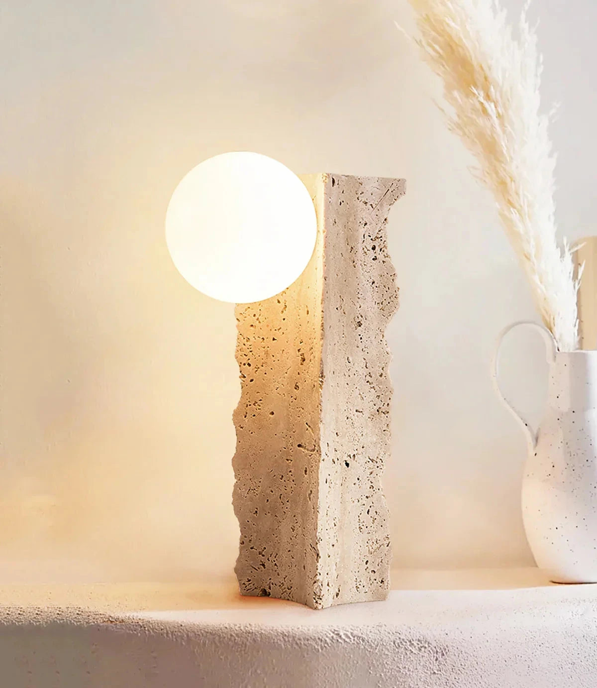 Wabi Sabi Stone Desk Lamp Studio Display