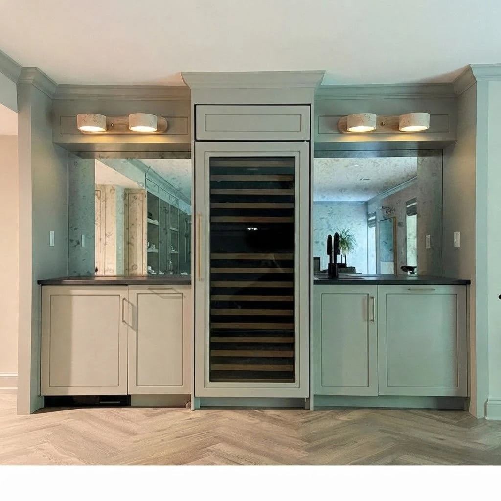 Modern Alabaster Wall Sconces in Bathroom Vanity Setting