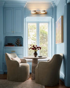 Modern Alabaster Wall Sconce in Blue Accent Living Nook