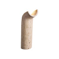 Wabi Sabi Curved Bamboo Shaped Travertine Wall Sconce on Pure White Background