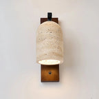 Illuminated Travertine Wooden Wall Light Studio Display