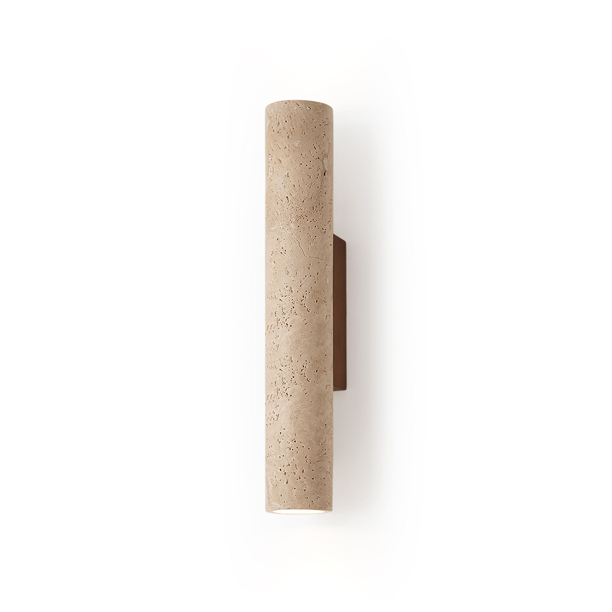 Travertine Walnut Cylinder Wall Sconce