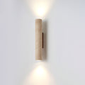 Travertine Walnut Cylinder Wall Sconce
