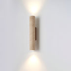 Travertine Walnut Cylinder Wall Sconce