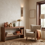 Travertine Walnut Cylinder Wall Sconce
