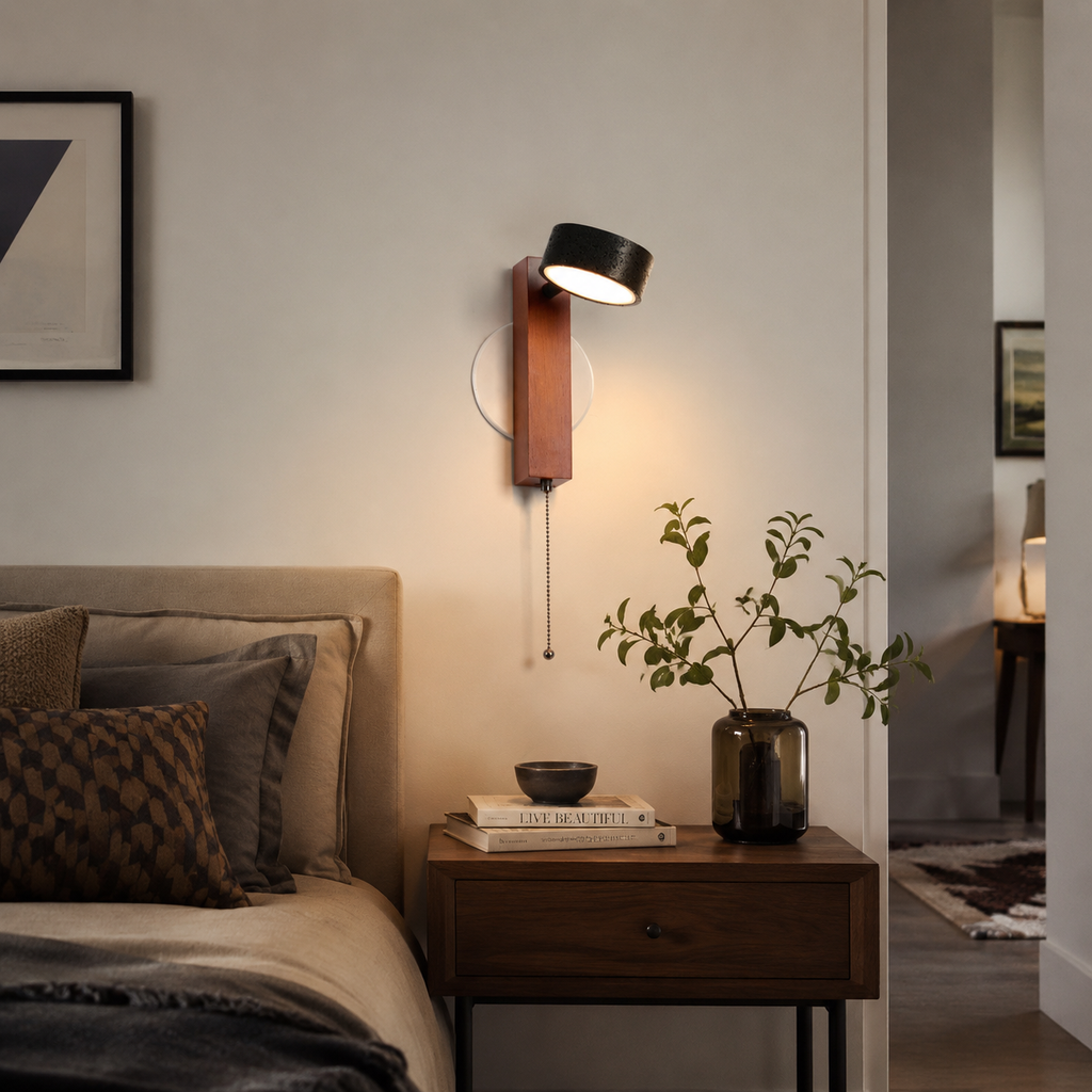 Travertine Walnut LED Sconce