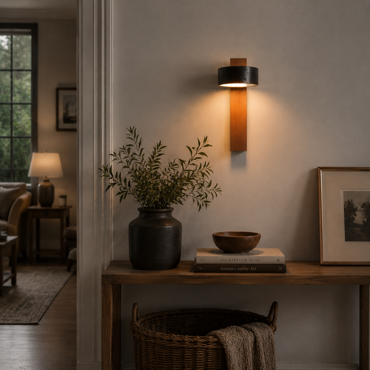 Travertine Walnut LED Sconce
