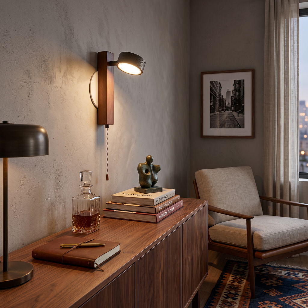 Travertine Walnut LED Sconce