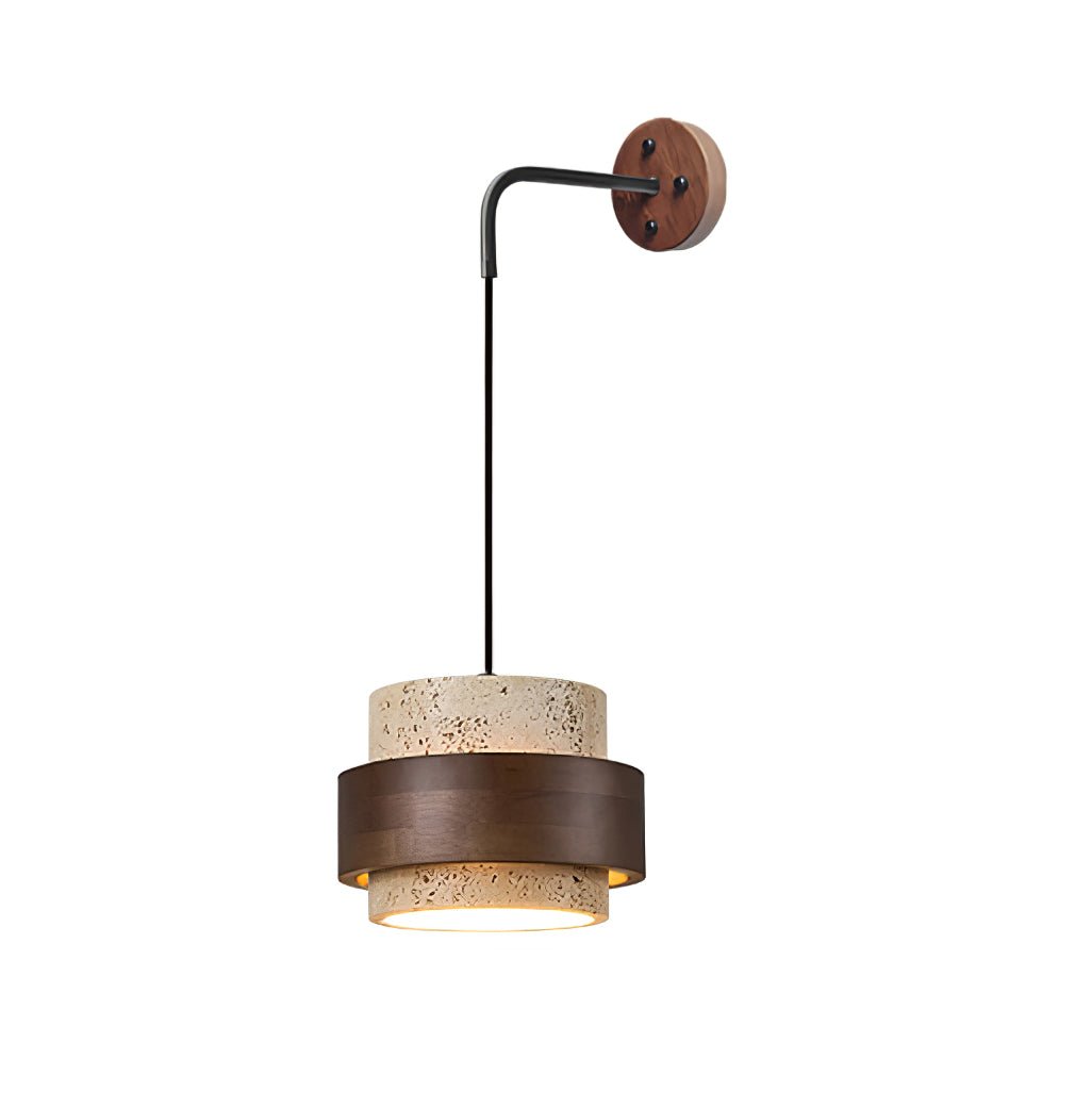 Travertine Wood Hanging Sconce