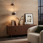 Travertine Wood Hanging Sconce