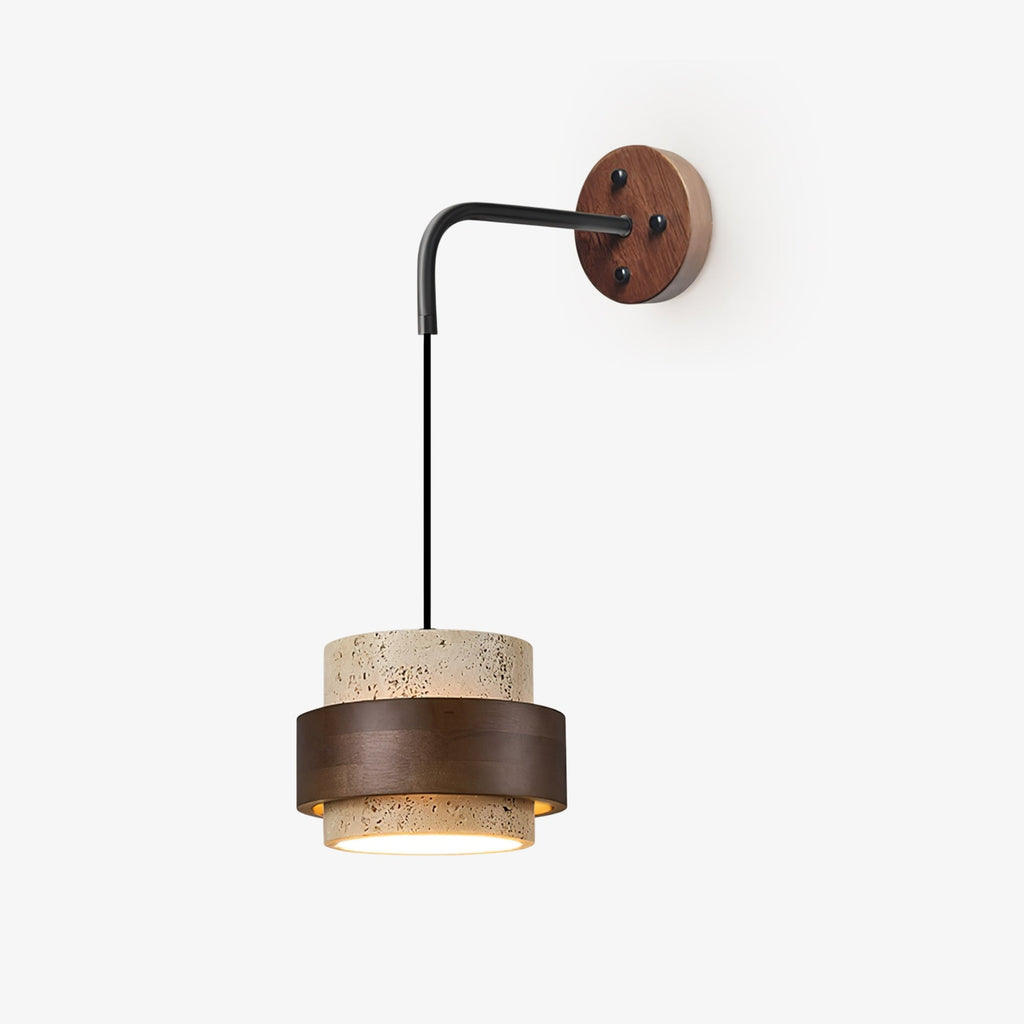 Travertine Wood Hanging Sconce