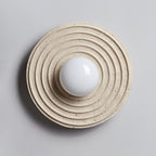 Travertine and Glass Ring Sconce