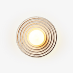 Travertine and Glass Ring Sconce